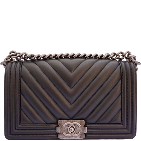 grey chevron chanel boy bag|Chanel boy bag price.